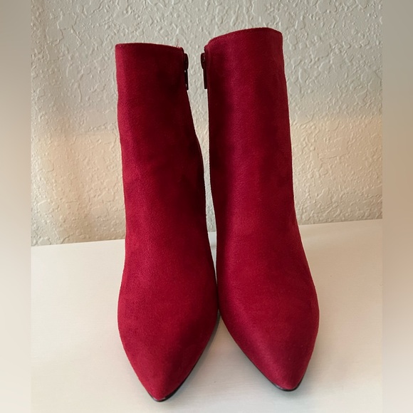 Charles By Charles David Shoes - Charles by Charles David Red Microsuede Booties